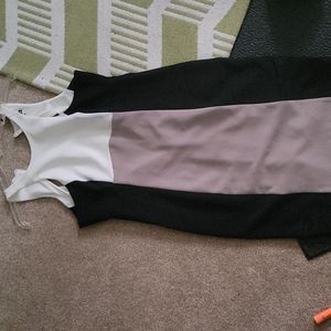 Dress, size 6. Block- black, tan, white